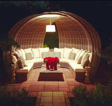 Load image into Gallery viewer, Sparta Commercial Large Outdoor U Shape Sofa with Rattan Canopy
