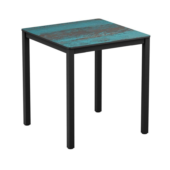 Square Commercial Extrema Textured Teal Dining Table 79cm x 79cm