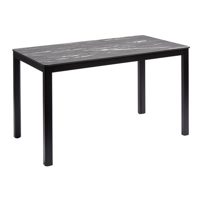 Rectangular Commercial Extrema Black Marble Indoor Dining Table 119cm x 79cm