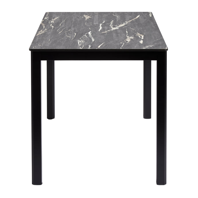 Square 79cm x 79cm Commercial Extrema Black Marble Indoor Dining Table