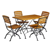 Load image into Gallery viewer, Lyon Four Seat Fold Away Rectangular Wooden and Metal commercial Dining Set .500.611PA
