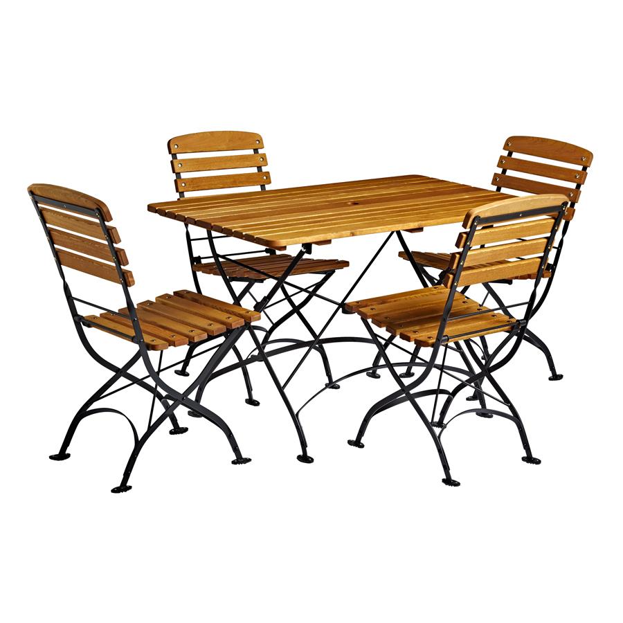 Lyon Four Seat Fold Away Rectangular Wooden and Metal commercial Dining Set .500.611PA